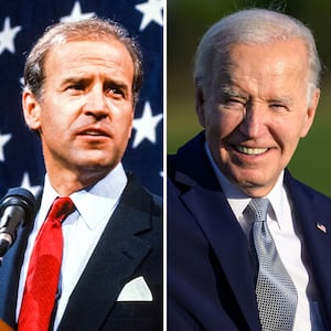 Joe Biden in the 1980s and in 2024