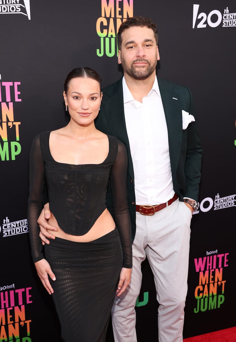 Keilani Asmus and Matt Kalil attend the premiere of "White Men Can't Jump" at El Capitan Theatre in Hollywood, California on May 11, 2023.