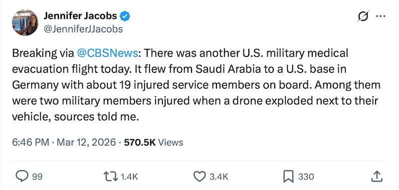 Another evacuation flight of injured service members arrived in Germany on Thursday, according to CBS.