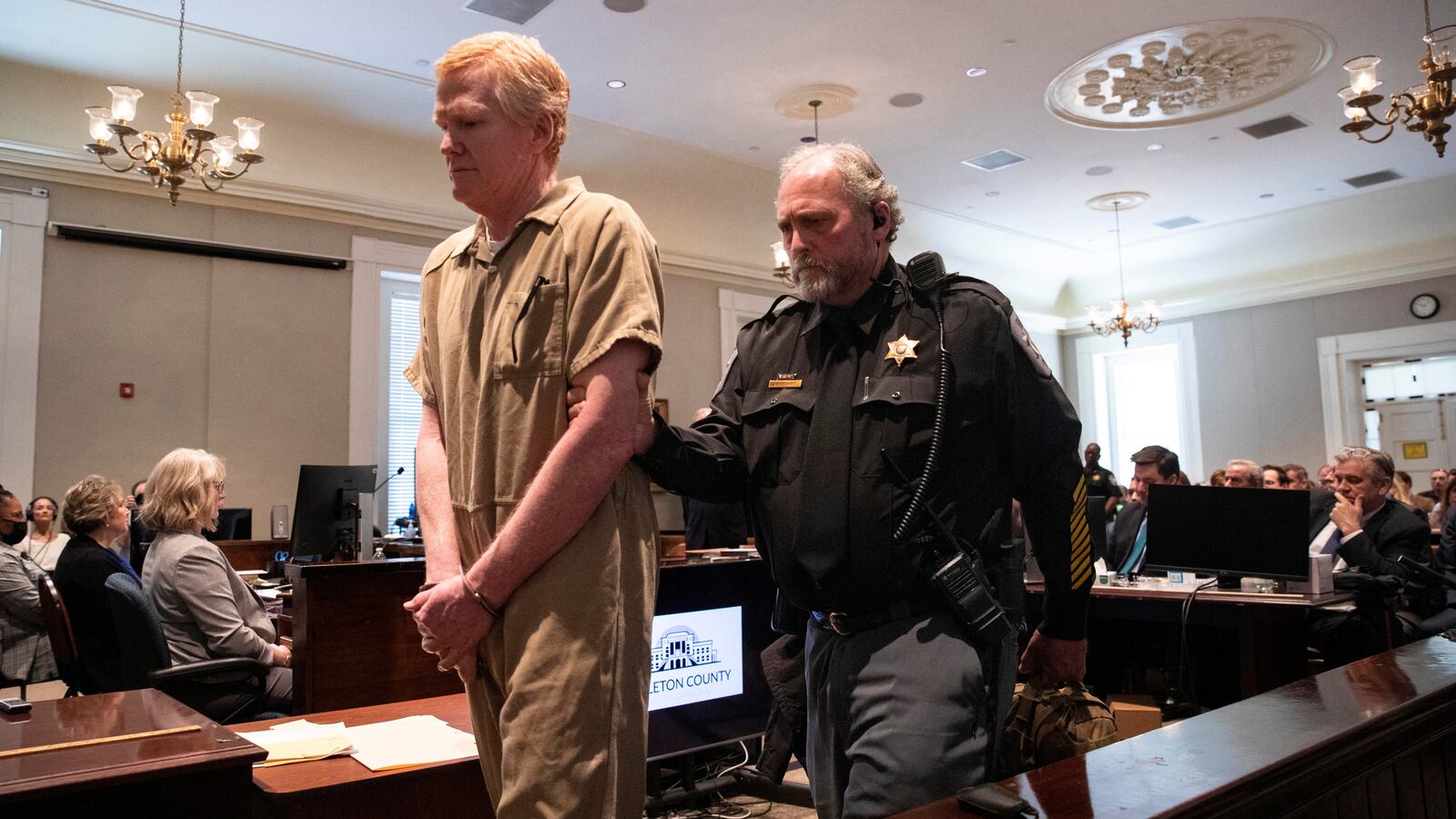Alex Murdaugh is sentenced to two consecutive life sentences for the murder of his wife and son by Judge Clifton Newman at the Colleton County Courthouse in Walterboro, South Carolina, U.S. March 3, 2023.