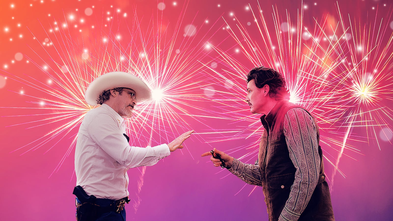 Joaquin Phoenix and Pedro Pascal in 'Eddington"