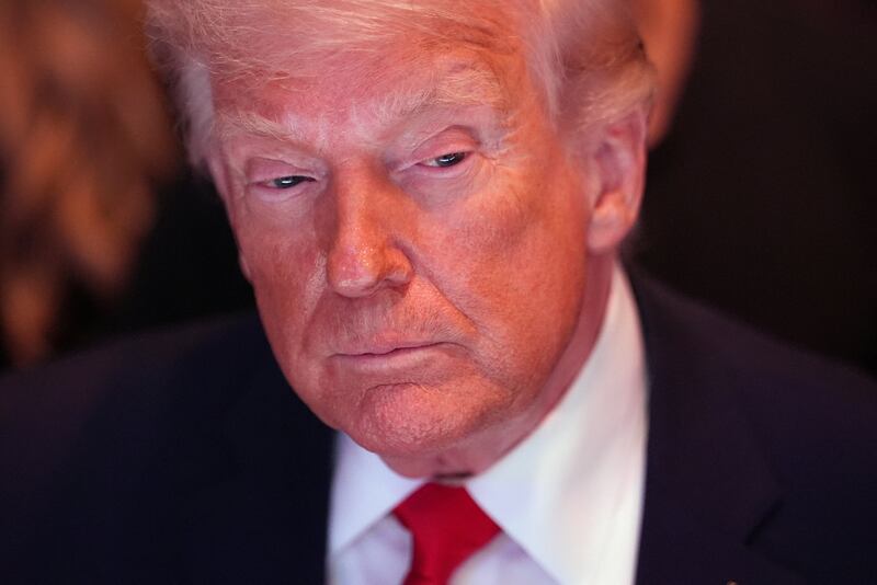 U.S. President Donald Trump attends UFC 327 at Kaseya Center in Miami, Florida, U.S., April 11, 2026. Julia Demaree Nikhinson/Pool via REUTERS