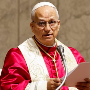 Pope Leo XIV presides over a Prayer Vigil and Rosary for Peace, in Saint Peter's Basilica at the Vatican, April 11, 2026. REUTERS/Remo Casilli