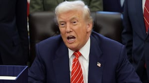 President Donald Trump ranted at CNN's Kaitlan Collins for not smiling when she tried to ask him about Epstein survivors in the Oval Office on February 03, 2026.