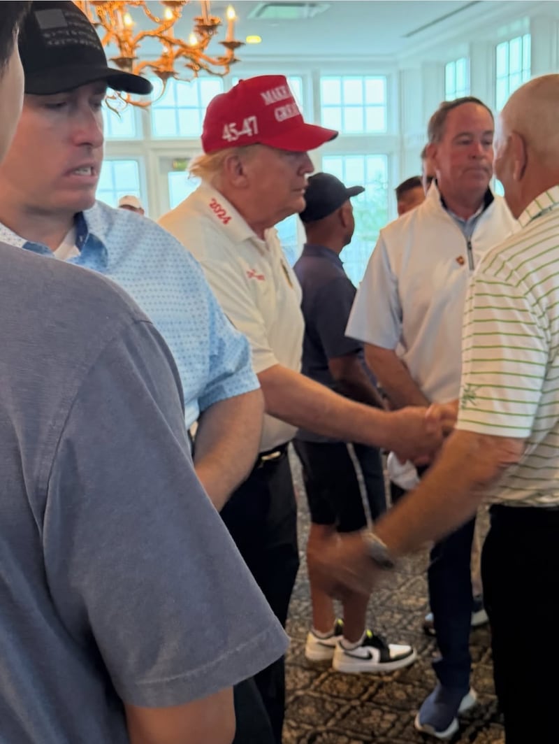 President Donald Trump was spotted at his golf club in New Jersey on the same day the U.S. Military announced that two American soldiers were killed by an Iranian strike.