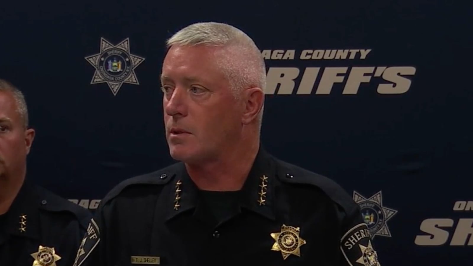 Onondaga County Sheriff Toby Shelley speaks about one of his deputies shooting two teenagers dead.