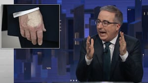 John Oliver comments on Donald Trump's hand make-up.