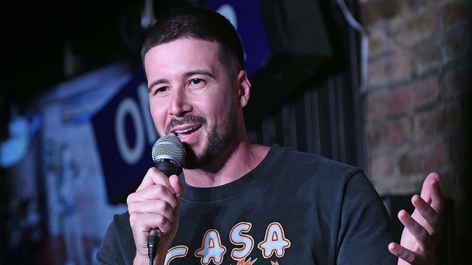 NEW BRUNSWICK, NEW JERSEY - OCTOBER 23: <<enter caption here>> at The Stress Factory Comedy Club on October 23, 2024 in New Brunswick, New Jersey. (Photo by Bobby Bank/Getty Images)