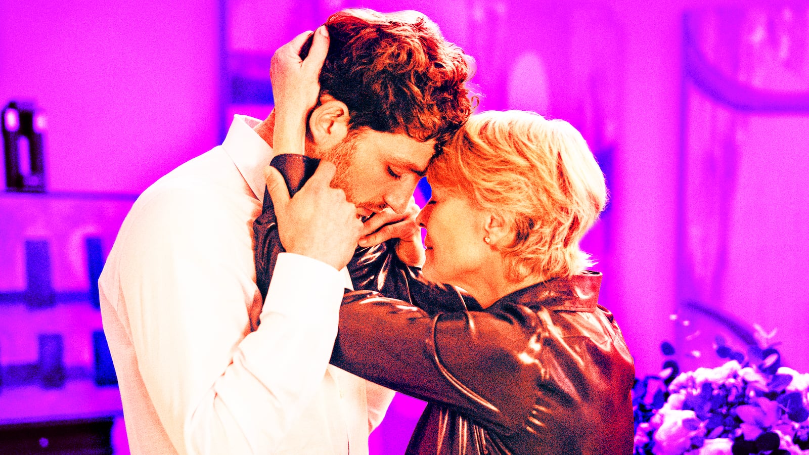 A photo illustration of Robin Wright and Laurie Davidson in The Girlfriend.