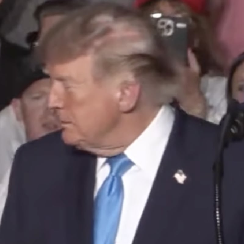 Natalie Harp and President Donald Trump in Nebraska.
