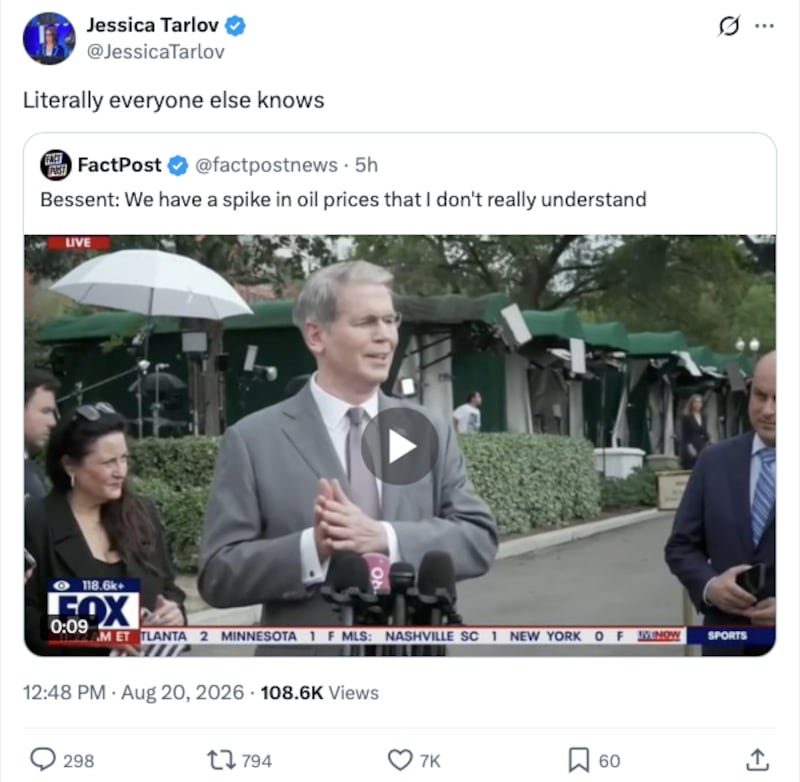 Jessica Tarlov's response to Bessent