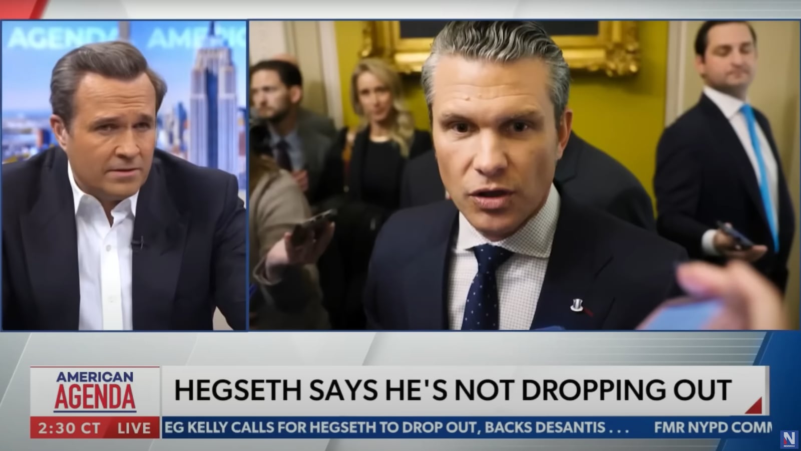 Newsmax host Greg Kelly slammed Pete Hegseth in a fiery segment.