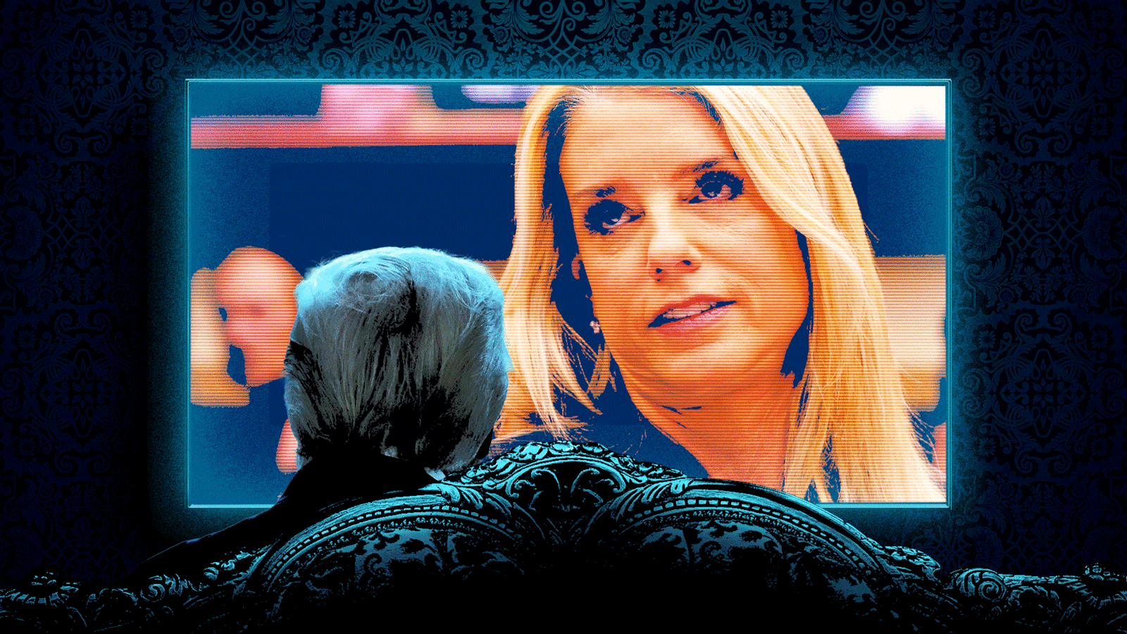 Donald Trump watches Pam Bondi testifies before the House Judiciary Committee.