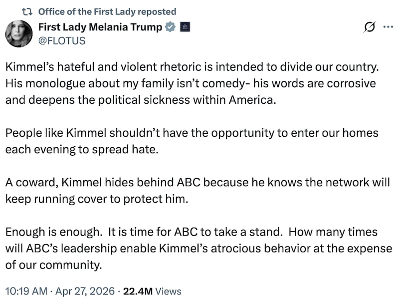 First Lady of the United States on X