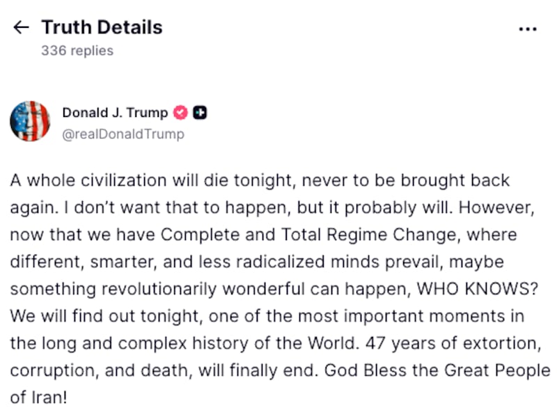 Trump Truth Social Post