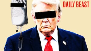 Donald Trump with an IV drip.