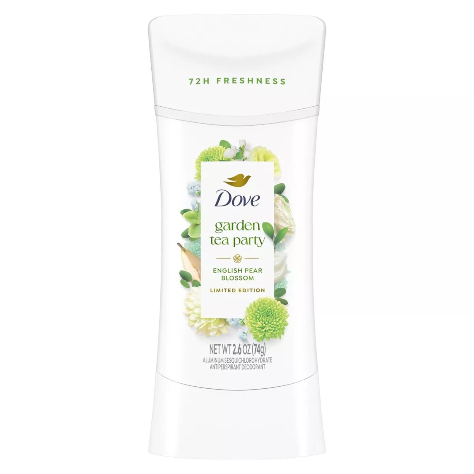 Dove's Garden Tea Party Collection's limited edition English Pear Blossom Antiperspirant Deodorant