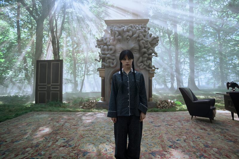 Jenna Ortega as Wednesday Addams.