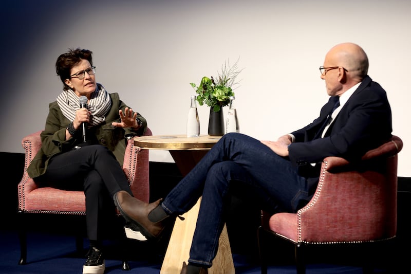 Kara Swisher and Scott Galloway speak onstage during CNN's "Kara Swisher Wants To Live Forever" Premiere Event on April 09, 2026, in New York City.