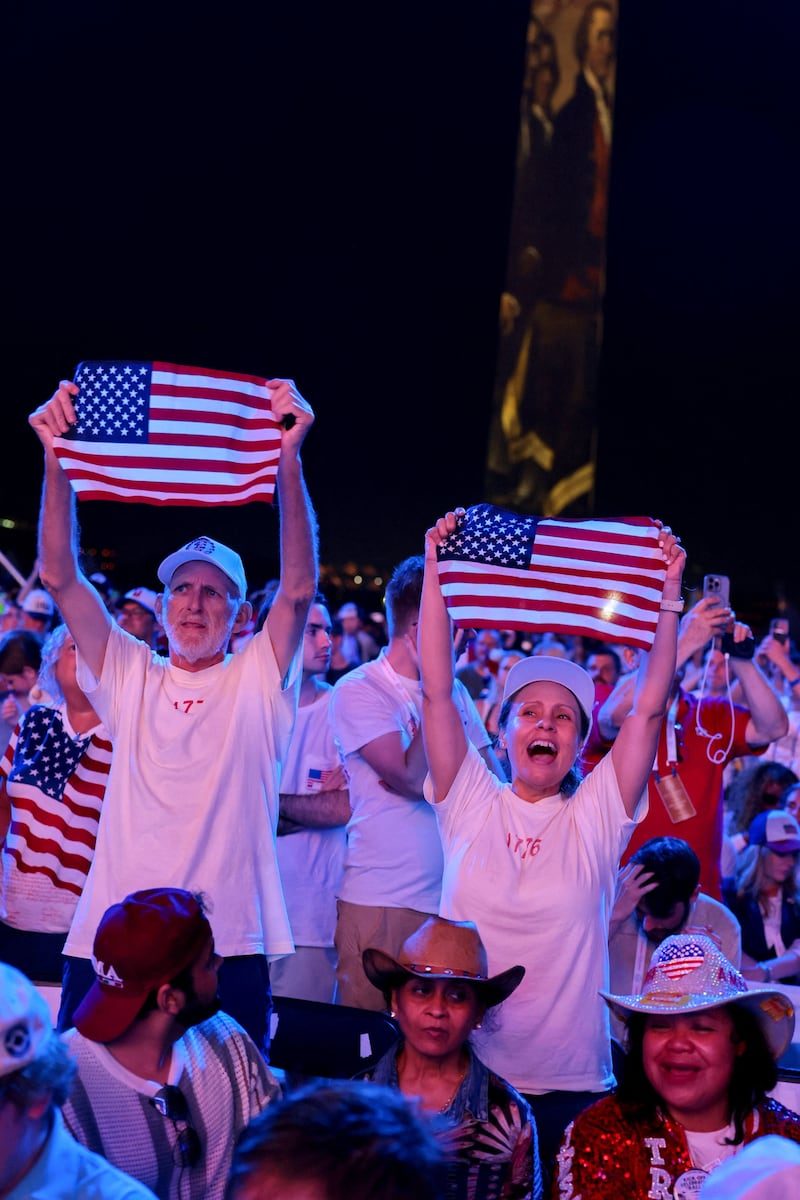 People gather ahead of a Fourth of July rally featuring U.S. President Donald Trump to mark the 250th anniversary of U.S. independence, in Washington, D.C., U.S., July 4, 2026. REUTERS/Jonathan Ernst