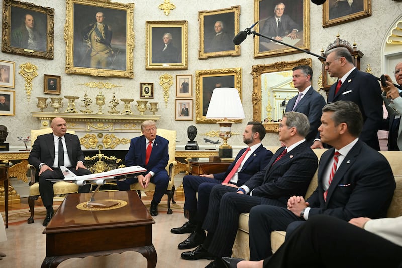 US President Donald Trump speaks during a meeting with Lebanese President Joseph Aoun in the Oval Office on July 21, 2026.