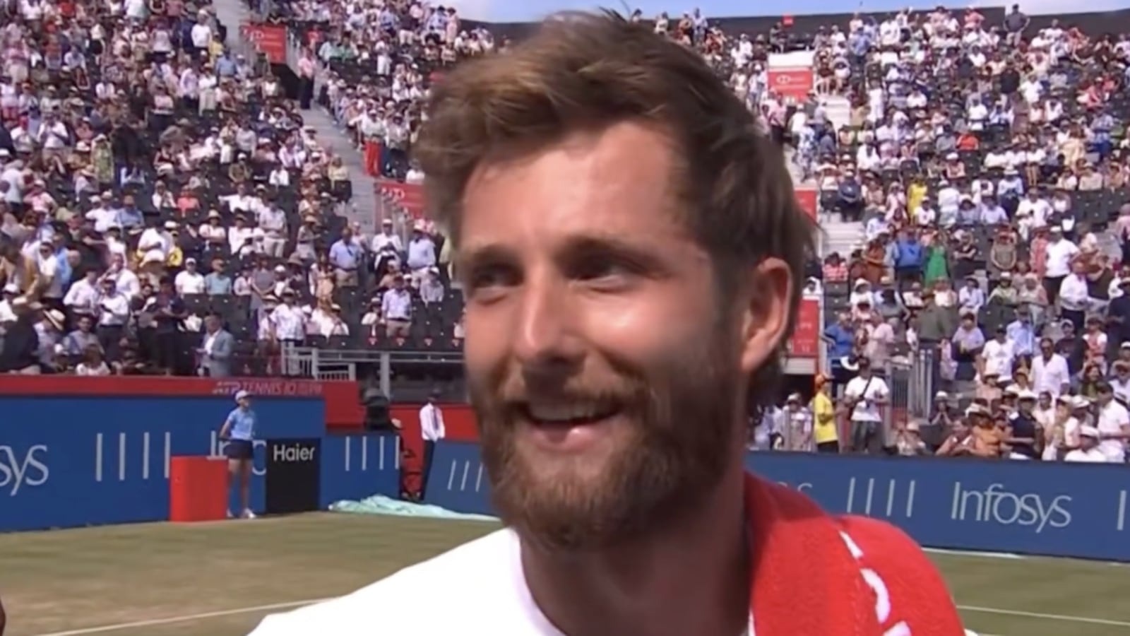 Screenshot of Corentin Moutet from post-game interview on Monday