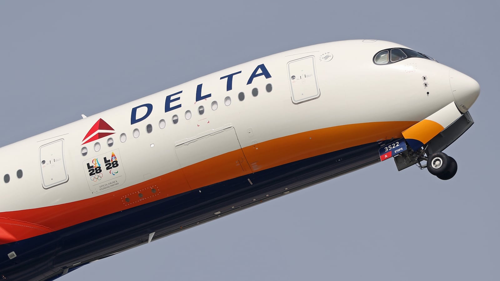 Delta Airlines plane taking off.