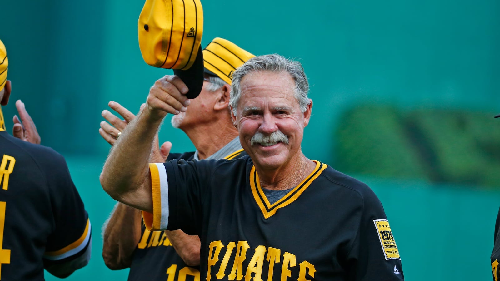 Phil Garner of the Pittsburgh Pirates waves to the crowd during a ceremony honoring the 1979 Pittsburgh Pirates World Series Championship before the game against the Philadelphia Phillies at PNC Park.