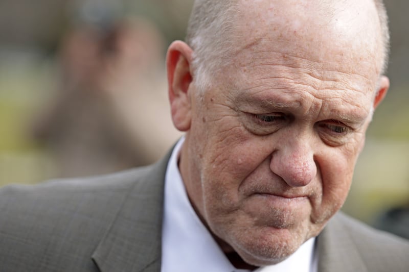 White House Border Czar Tom Homan speaks to reporters outside the West Wing of the White House on January 14, 2026 in Washington, DC.
