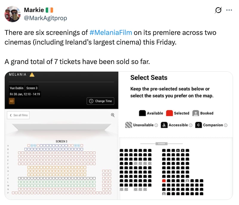 A screenshot of a post on X.