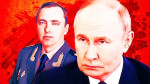 A photo illustration of Colonel-General Yuri (Yuriy) Sadovenko and Putin.