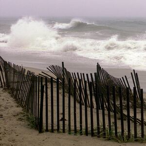 A storm creates large waves off the coast of Nantucket.