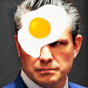 Pete Hegseth with egg on his face