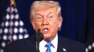 President Donald Trump addresses the media during a news conference at his Mar-a-Lago club on January 03, 2026, in Palm Beach, Florida.