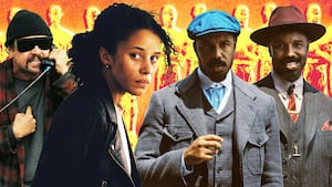 A photo illustration of production stills from Sinners and One Battle After Another.