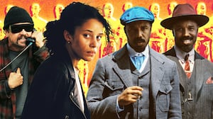 A photo illustration of production stills from Sinners and One Battle After Another.