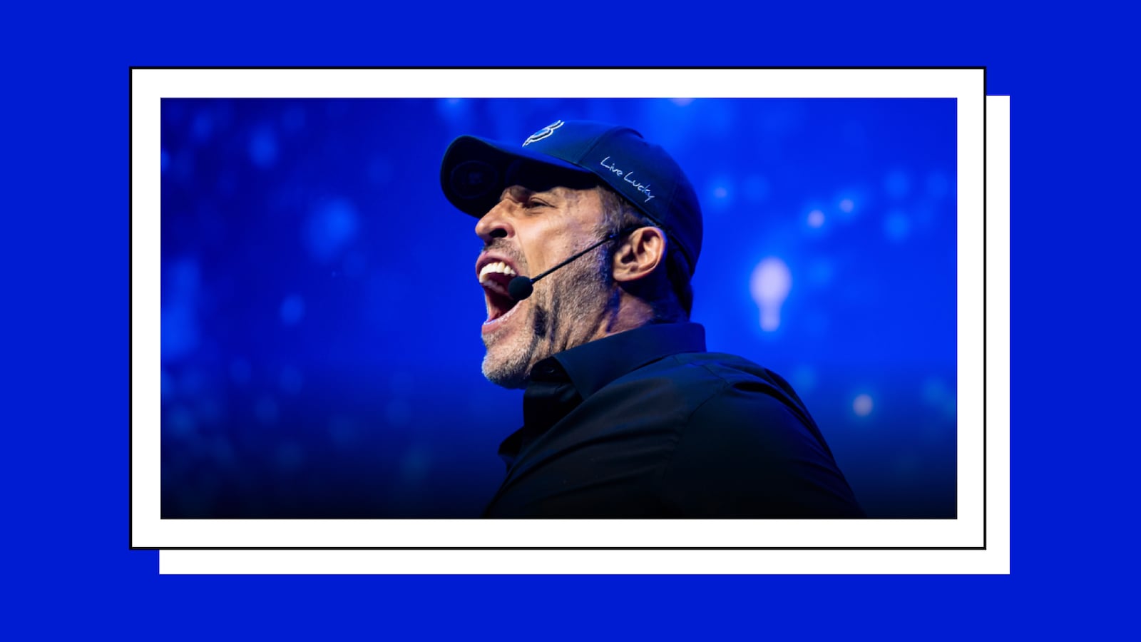 Tony Robbins speaking at an event