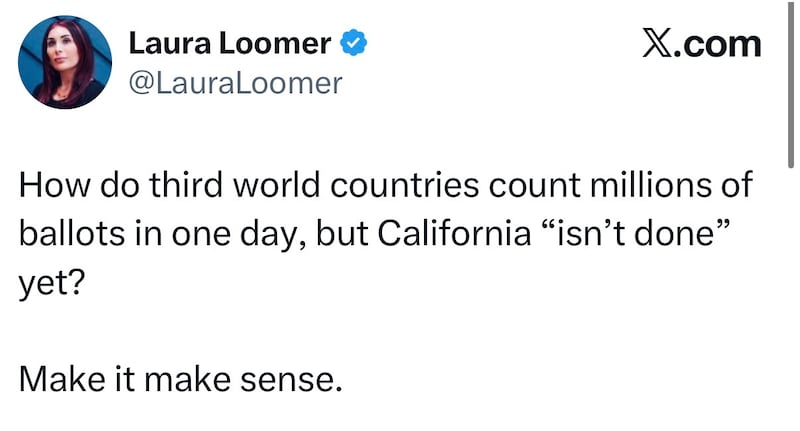 laura loomer california election