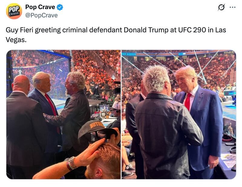 Guy Fieri and Donald Trump in 2023