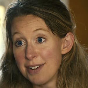 Elizabeth Holmes in the new A24 documentary about her life.