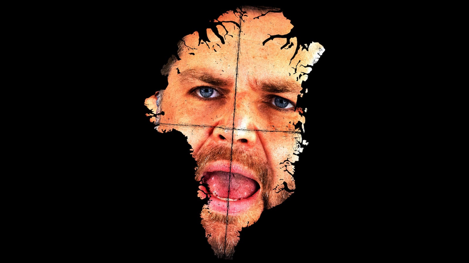 JD Vance's face inside the shape of Greenland