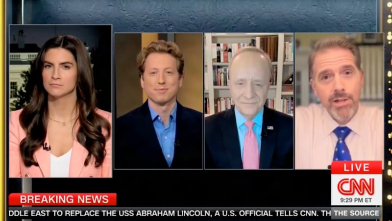 Kaitlan Collins asks Scott Jennings about reports of his new job.