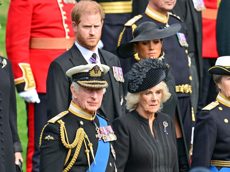 Prince William, Prince of Wales, Prince Harry, Duke of Sussex, Meghan, Duchess of Sussex, King Charles II
