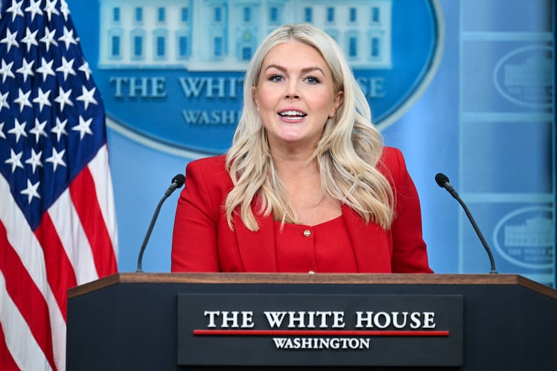 White House Press Secretary Karoline Leavitt speaks during a press briefing in the Brady Briefing Room of the White House in Washington, DC, on July 23, 2026. (Photo by SAUL LOEB / AFP via Getty Images)