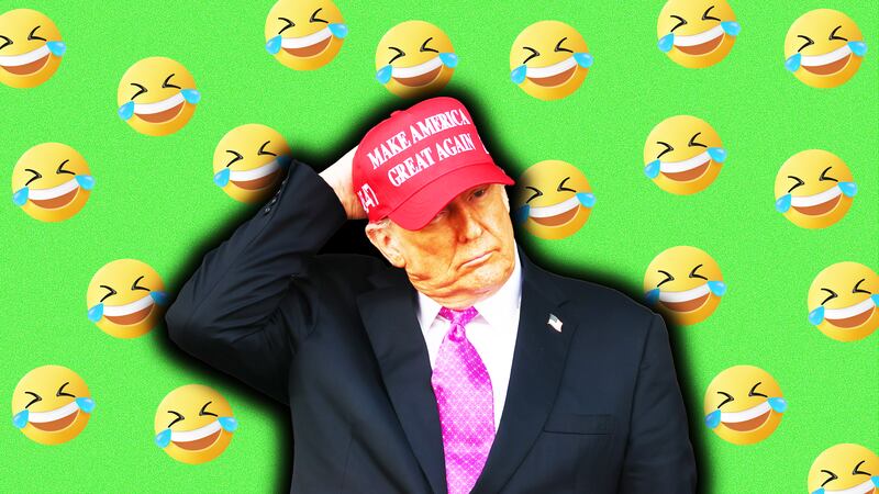 Donald Trump, laughing emoji photo illustration