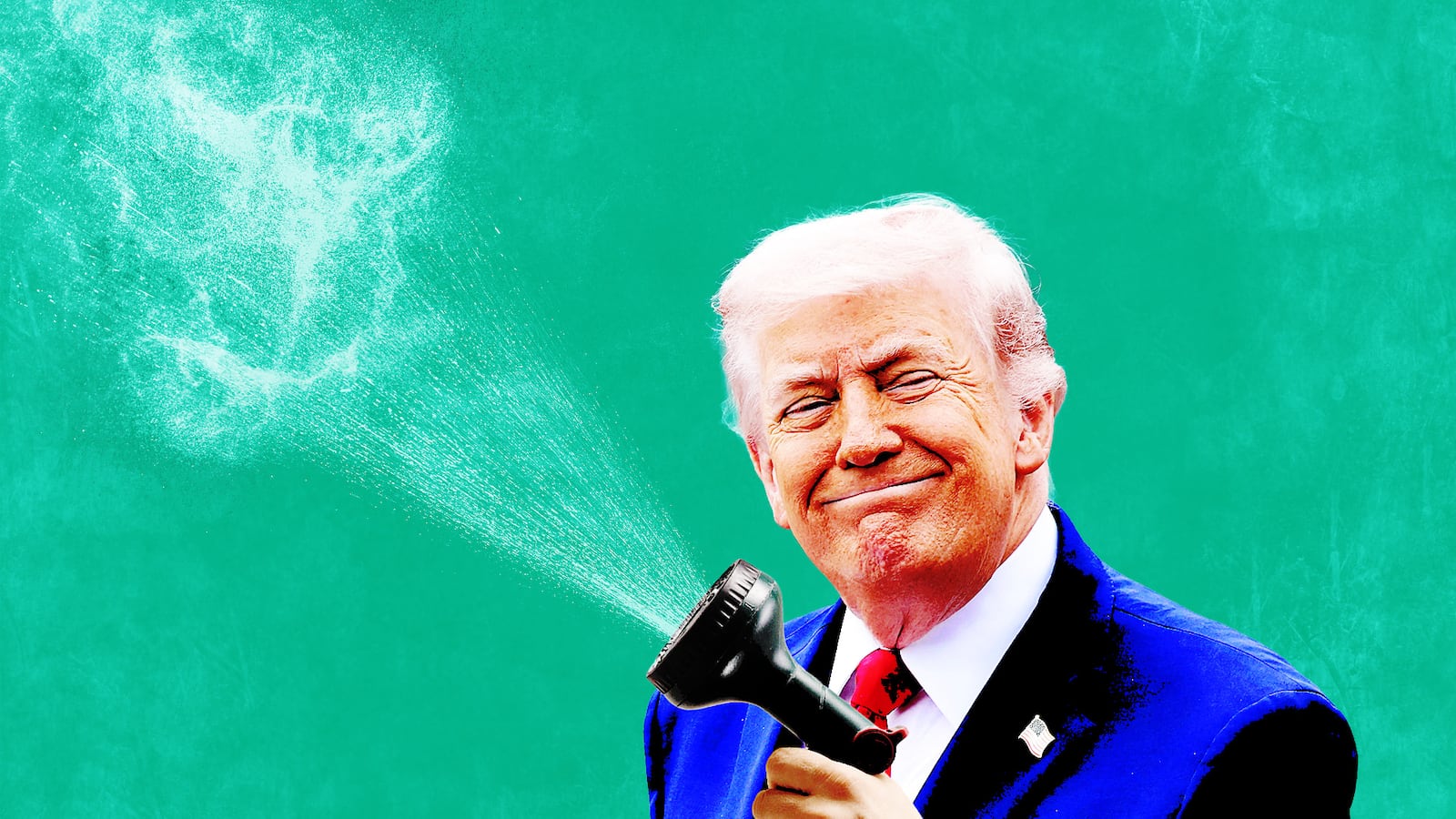 Trump with waterhose