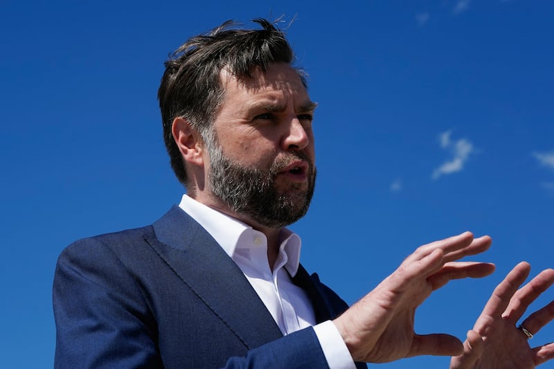 U.S. Vice President J.D. Vance speaks to reporters at Joint Base Andrews, Maryland, U.S., June 20, 2026.