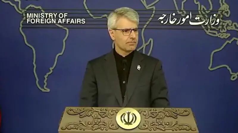 Iranian spokesman Esmail Baghaei speaking on Monday.