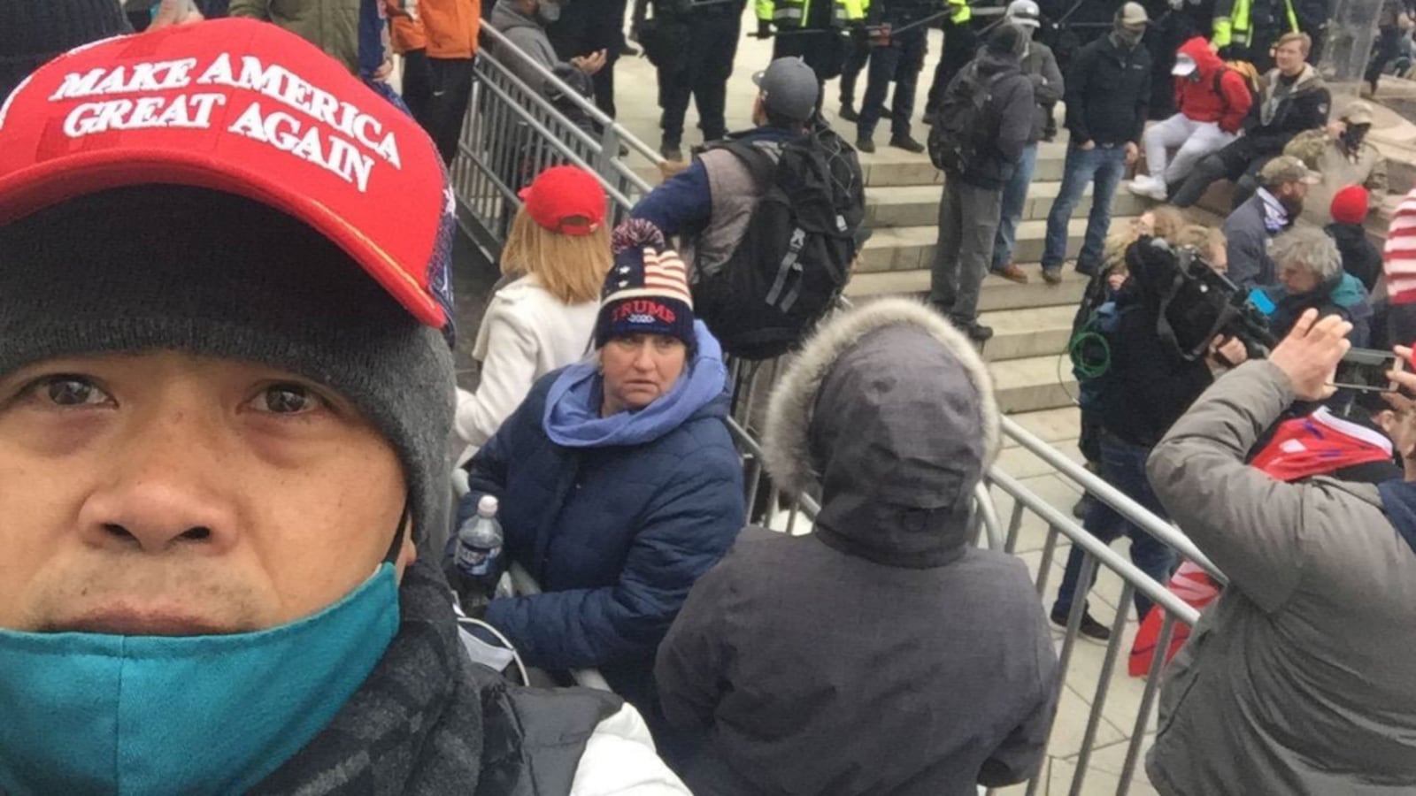 A selfie of Duong Dai Luu on the grounds of the U.S. Capitol, which was included in a criminal complaint charging him with Jan. 6-related crimes.