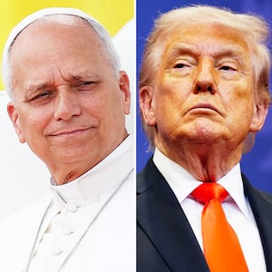 Marco Rubio, Pope Leo, and Donald Trump composite.